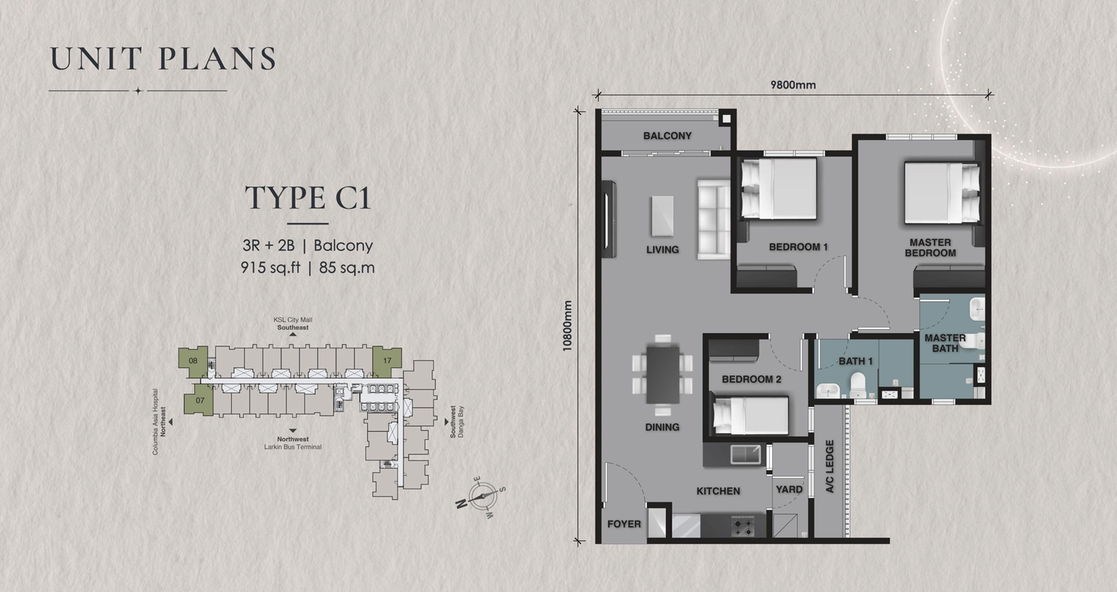 The Celestz serviced residence in Kebun Teh Johor Bahru near JB CIQ view 1